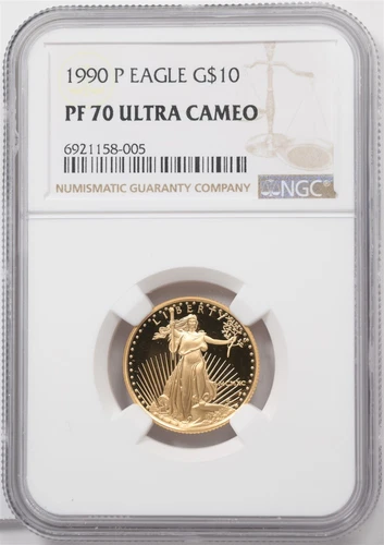 1990-P $10 1/4oz Gold Eagle NGC PF70 ULTRA CAMEO NG2000