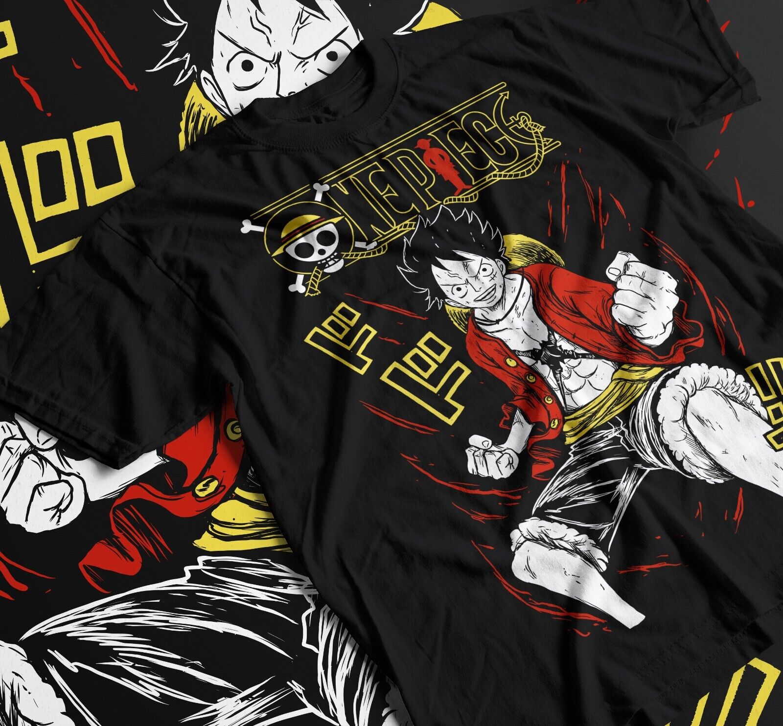 Tshirt design based on luffy gear 5 from one piece anime