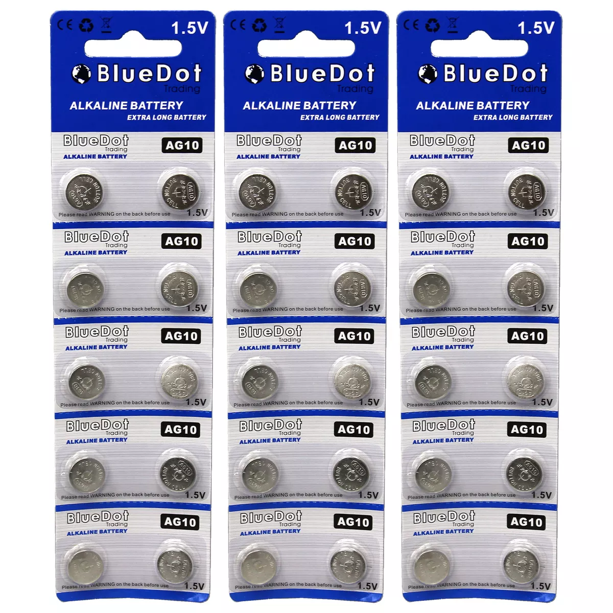 10 AG10 LR1130 389A 1.5V Alkaline Button Batteries - For Watches,Toys,Pwr  Tools