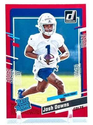2023 Donruss Rated Rookie Red Press Proof Josh Downs  RC Indianapolis Colts #345