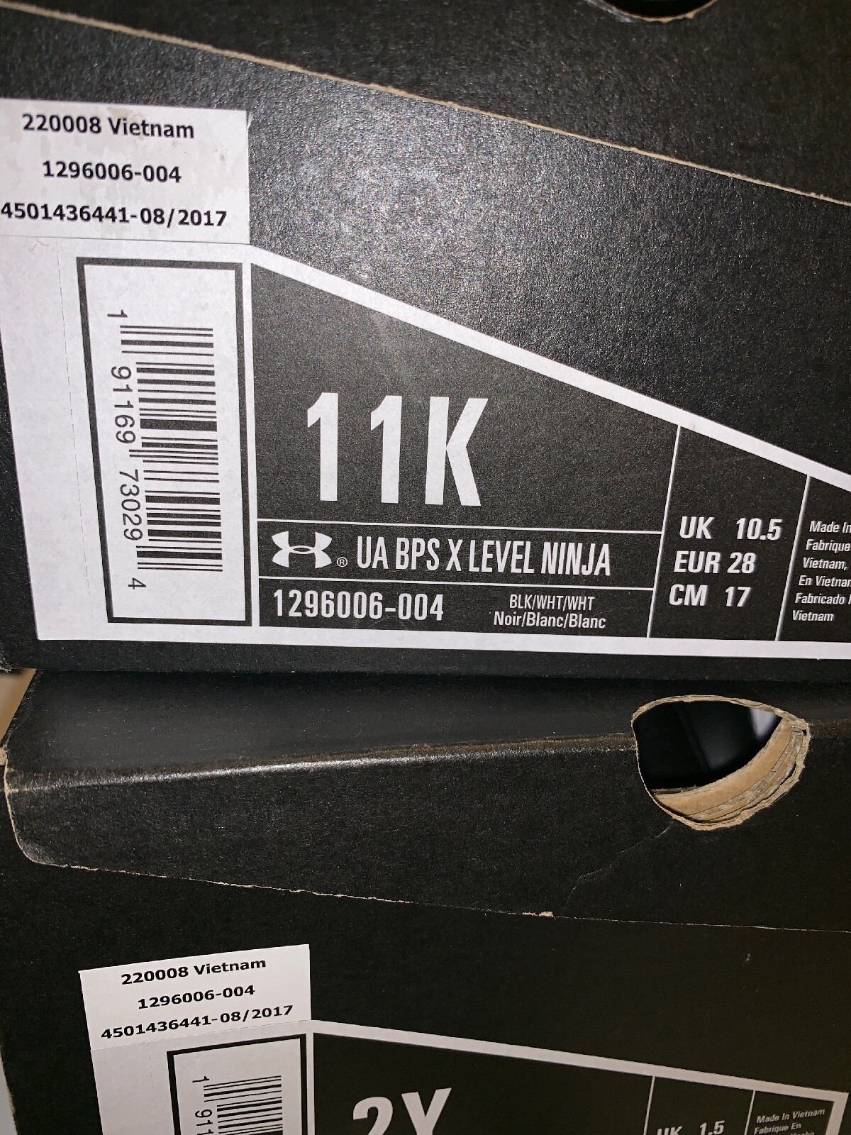 Boys Under Armour BPS X LEVEL NINJA  Basketball Shoes 11K BNIB