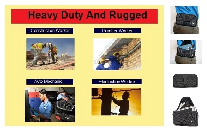 Rugged Hard Shell Holster Pouch Horizontal Fits LG V40 ThinQ Otterbox Case On NI - Image 4 of 4