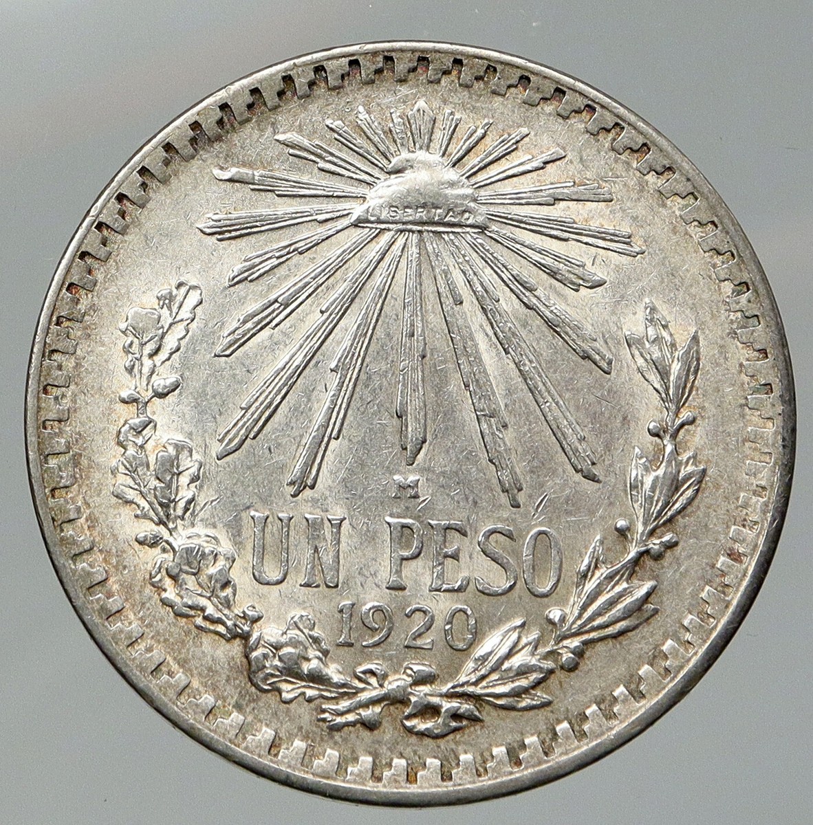 1920 MEXICO Eagle Liberty Cap Large Vintage OLD Silver Peso