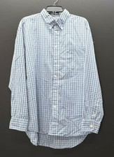 Gap Mens Blue Tartan Long Sleeve Button Down Cotton Classic Tailored Shirt XL