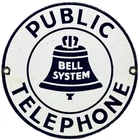 VINTAGE BELL SYSTEM PUBLIC PAYPH0NE PORCELAIN SIGN GAS STATION OIL TELEPHONE ATT