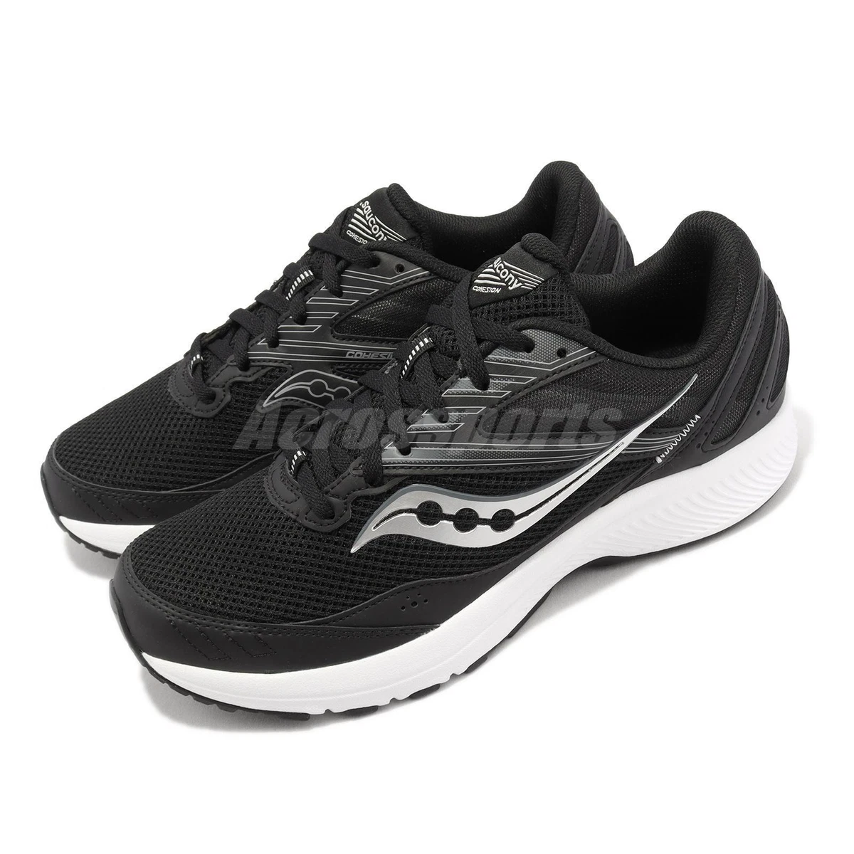 Saucony Cohesion 15 Black White Men Running Sports Shoes Sneakers
