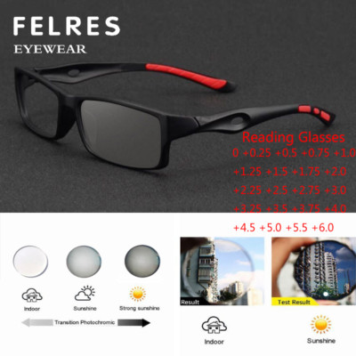 Men Women Square Classic Photochromic Reading Glasses Full Frame Sunglasses New