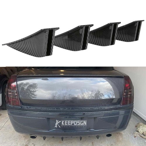 KEEPDSGN Glossy Black Rear Bumper Diffuser / Shark Fin Spoiler Lip – For Chrysler 300 300C