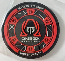 Shot Show 2024 Omega Magazines Red Black 2.5 in Morale Round Patch