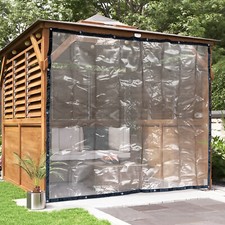 8*10FT Clear PVC Tarp Heavy Duty Transparent Tarpaulin Waterproof Sunshade Tent