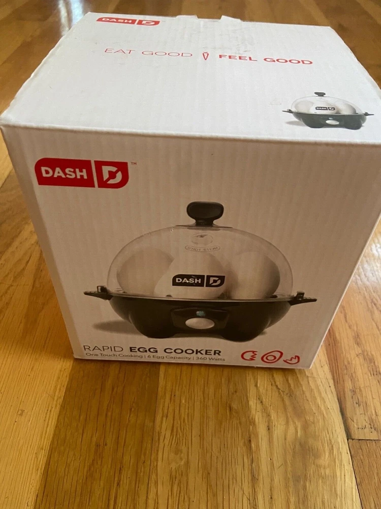 Dash Black Rapid Egg Cooker 6-Capacity One-Touch 360W Open Box New