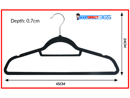 NON SLIP FLOCKED ADULT COAT CLOTHES HANGERS SLIM VELVET TROUSER TIE HANGING 34-2 - Picture 6 of 9