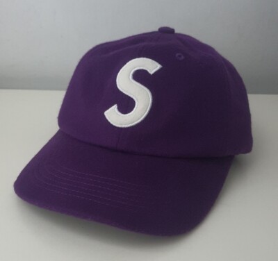 FW21 Supreme Loro Piana Wool S Logo 6-panel cap Purple Hat Italian 