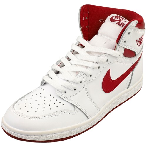 Nike Air Jordan Hi 85 Herrenmode Turnschuhe in Weiß Rot - 9,5 UK