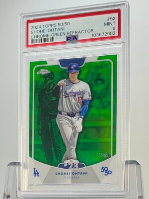 SHOHEI OHTANI 2024 TOPPS 50/50 CHROME-GREEN REFRACTOR(55/99) #52