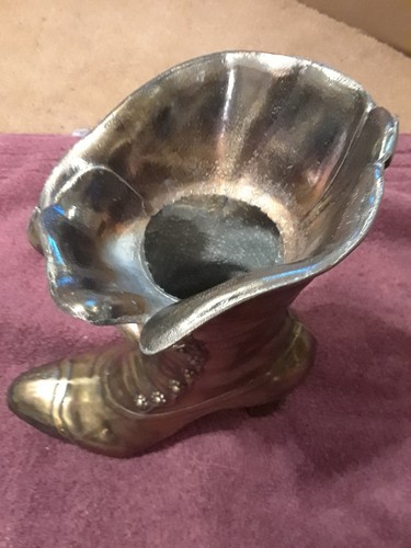 Brass Boot Vase Large 9" Victorian Era Look - Picture 2 of 4