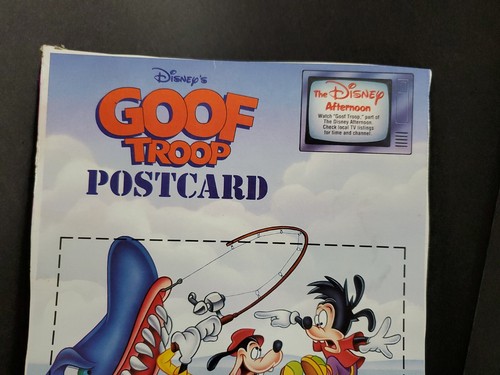 Vintage 1993 Disney TV Goof Troop Goin Gold Angeln Postkarte UNBENUTZT Hai Boot - Bild 4 von 7