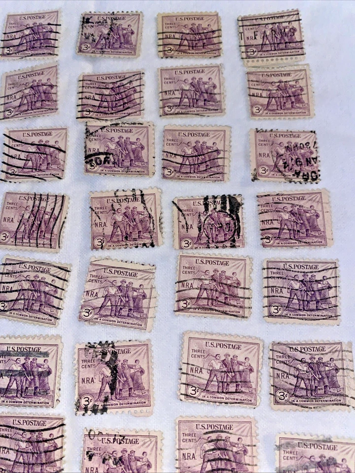 Lote De 94 Estampillas De Colección 1933 Estados Unidos 3 Centavos ACTO DE RECUPERACIÓN NRA Foto 4 de 4