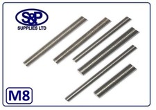 M8 (8MM - 8mm) STAINLESS STEEL STUDDING FROM 100MM UP TO 350MM LONG A2 ST/STEEL