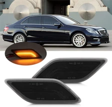 2x Amber LED Side Marker Light For 2010-2013 Mercedes W212 E350 E550 Sedan Wagon