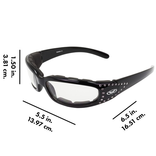Marilyn 3 Women's Foam Padded Motorcycle ATV Riding Glasses with Clear Lens - Foto 7 di 8