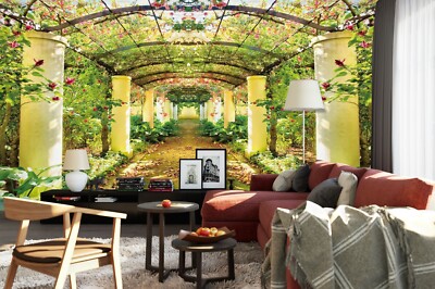 3D Corridor Flower 7425 Wallpaper Mural Wall Print Wall Wallpaper Murals US Coco