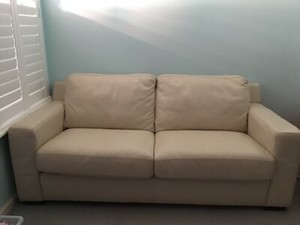 Freedom Leather Double Sofa Bed Excellent Condition Ebay