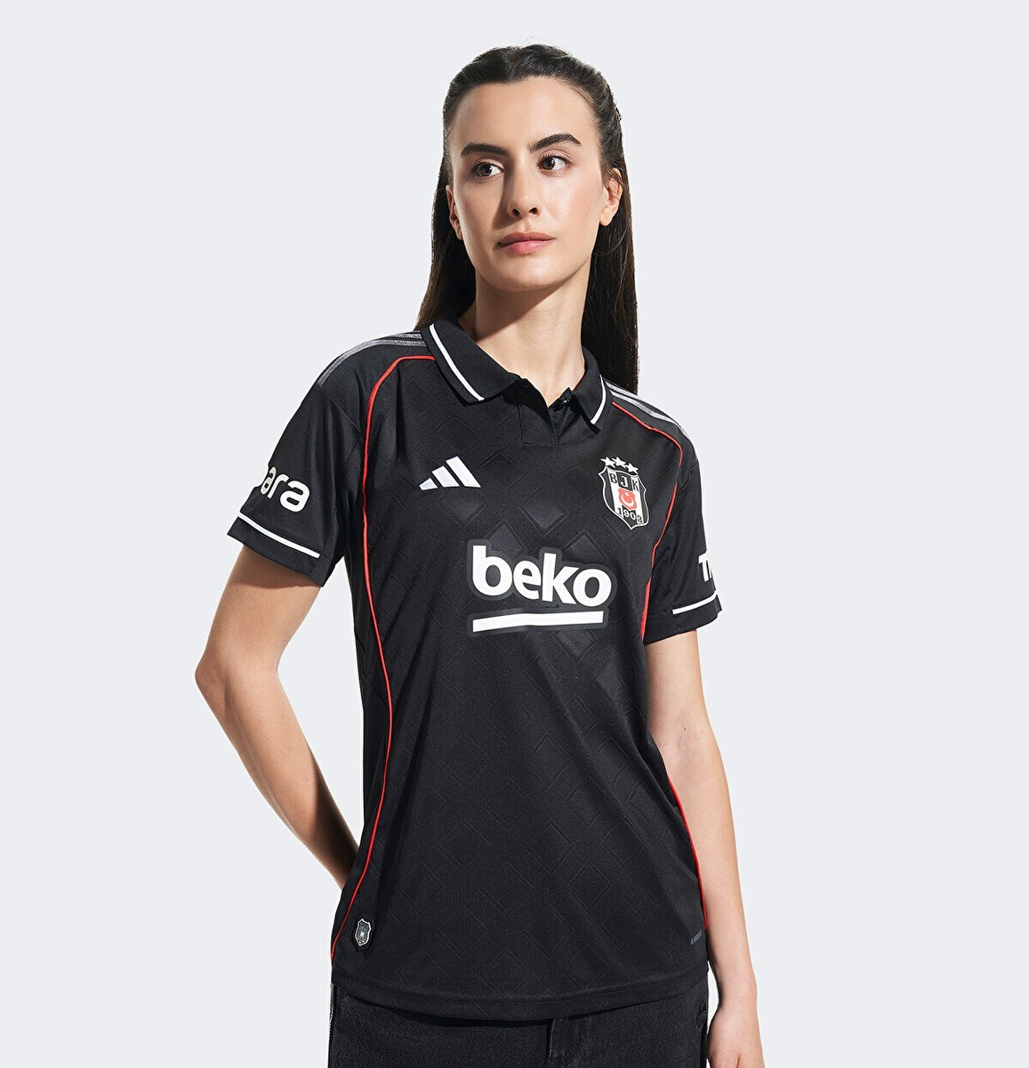 Besiktas JK Woman 2025 / 2026 Season Black Jersey Shirt Adidas