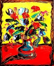 BOUQUET  MARK KAZAV - ORIGINAL OIL PAINTING ABSTRACT MODERN ART  6I7rR7