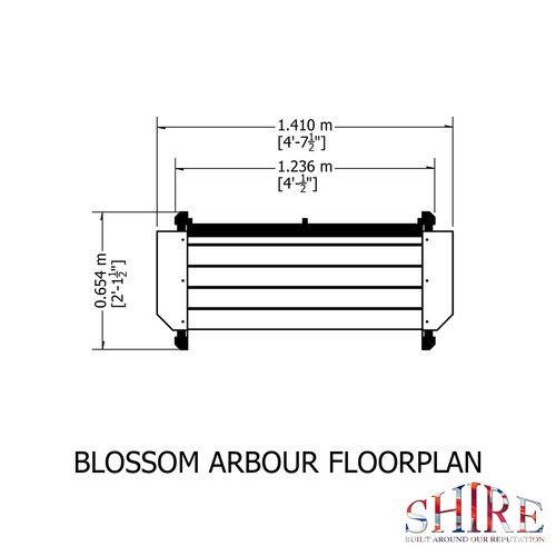 Shire Blossom 1.4x0.7m Arbour Seat - Picture 2 of 9