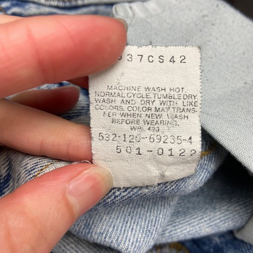Vintage 90s Light Acid Wash USA Levis 501s Button Fly Jeans 33x29 - Picture 10 of 10