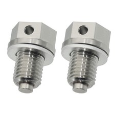 2Pcs MP01 M12 x 1.5 Engine Magnetic Oil Drain Plug with Gasket, Silver