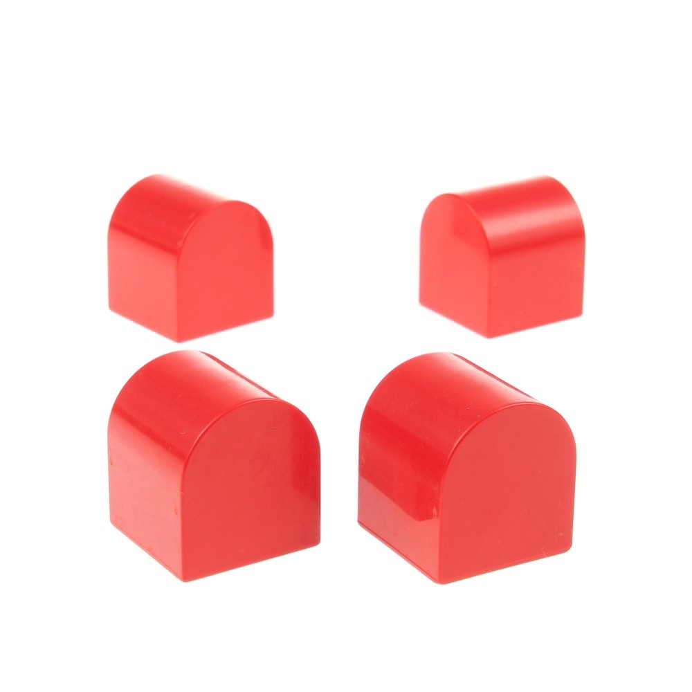 4X Lego Duplo Round Brick B-Ware Worn 2X2X2 Red Roof Brick 5828 6386988 3664