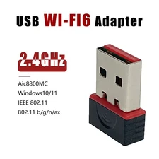 New Mini WiFi 6 USB Adapter Driver Free 2.4G Network Card Fast Shipping