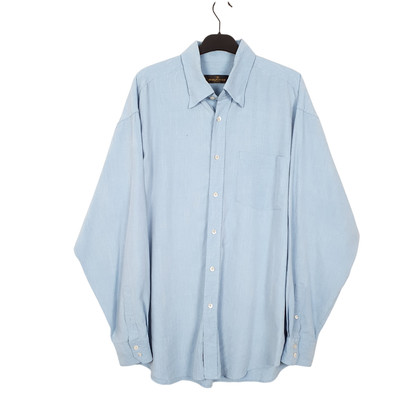 BUGATCHI Blau Hemd Uomo Langarm Freizeit Baumwolle Herren XL
