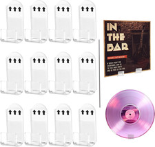 12PCS Vinyl Record Wall Mount,Clear Acrylic Vinyl Record Display,Adhesive No Dri