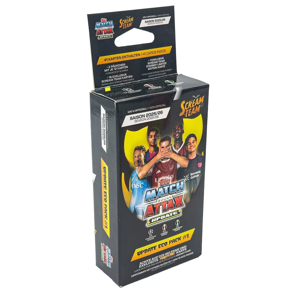 TOPPS Match Attax Champions League 25/26 Trading Cards 1 Update ECO Pack SCREAM TEAM