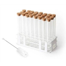 Glass Test Tube Set 24pcs 80ml Glass Test Tubes 25 x 200mm with Cork Stoppers...