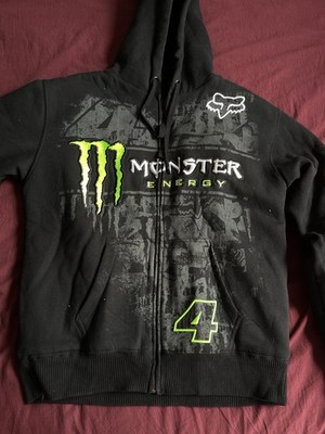 Fox Racing x Monster Energy Ricky Carmichael Full Zip Hoodie Boys L Faux Fur