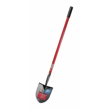 Bully Tools Round Point Shovel, 12 ga. Steel Blade, Fiberglass Handle 92515
