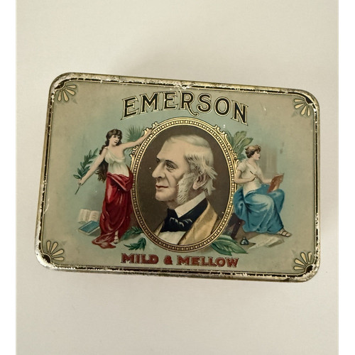 Vintage Emerson Mild & Mellow Cigar Tin Tobacco Advertising Frank P Lewis