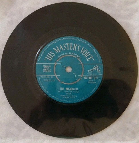 Dion-The Wanderer/Majestic Vinyl 7" Single. 1961 His Master's Voice 45 POP 971. - Picture 2 of 4