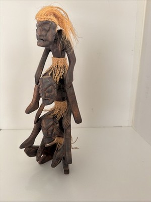 Native African Tribe Primitive Carved Wooden Decorative Art Statue 11  Tiki Bar