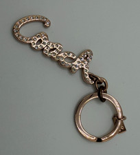 NWOT Rare Coach Large Script Keychain "Coach" Rhinestone Rose Gold Tone