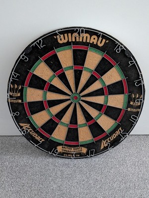 Winmau Accudart Dartscheibe Vintage 1980 s BDO Bristle England Metall Zahlen sehr guter Zustand