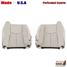 2003-2006 Fits Cadillac Escalade Leatherette Perf Front Top Covers Shale Neutral