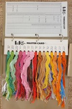 Vintage LoRan Master Card Embroidery Floss Color Sample Binder with 63 Threads