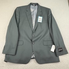 Haggar Blazer Mens 46 Long Gray Tailored Fit Travel Performance Suit Coat NWT