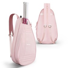 Pink Tennis Racket Bag Women Cute Convertible Backpack For Pickleball Badminton
