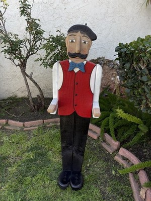 Wooden Fench Waiter- Dulong Signed 4 foot 4 inches Without Tray